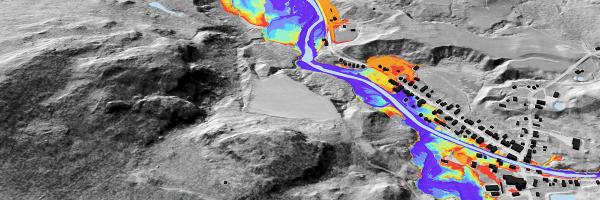 The new maps show likely floodplains for different storm severities. Above is the Trout River between Montgomery and Montgomery Center in Franklin County, Vermont. Image: https://vcgi.vermont.gov/data-release/lake-champlain-basin-lidar-informed-flood-inundation-layer-now-available Map showing flood potentials for the Trout River in two towns in Franklin County, Vermont